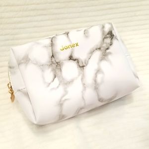 Gonex Make Up Bag in White Marble
